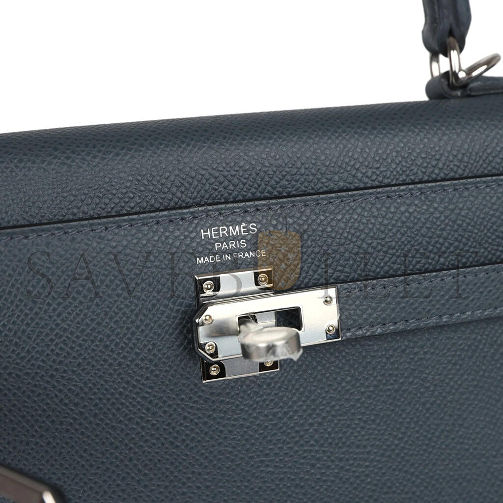 HERMÈS KELLY SELLIER 25 GRIS MISTY EPSOM PALLADIUM HARDWARE (25*17*7cm)