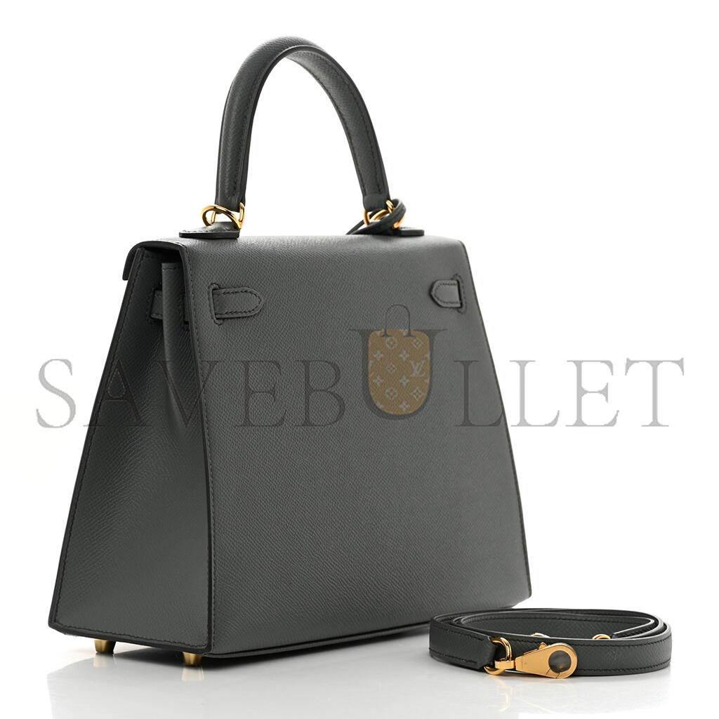HERMÈS EPSOM KELLY SELLIER 25 VERT AMANDE (25*17*7cm)