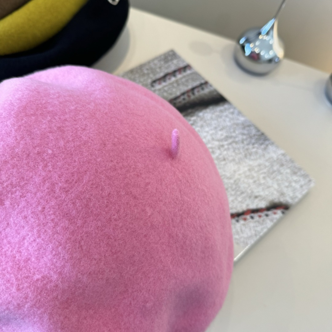 TOP HERMES Beret Hat - Pink
