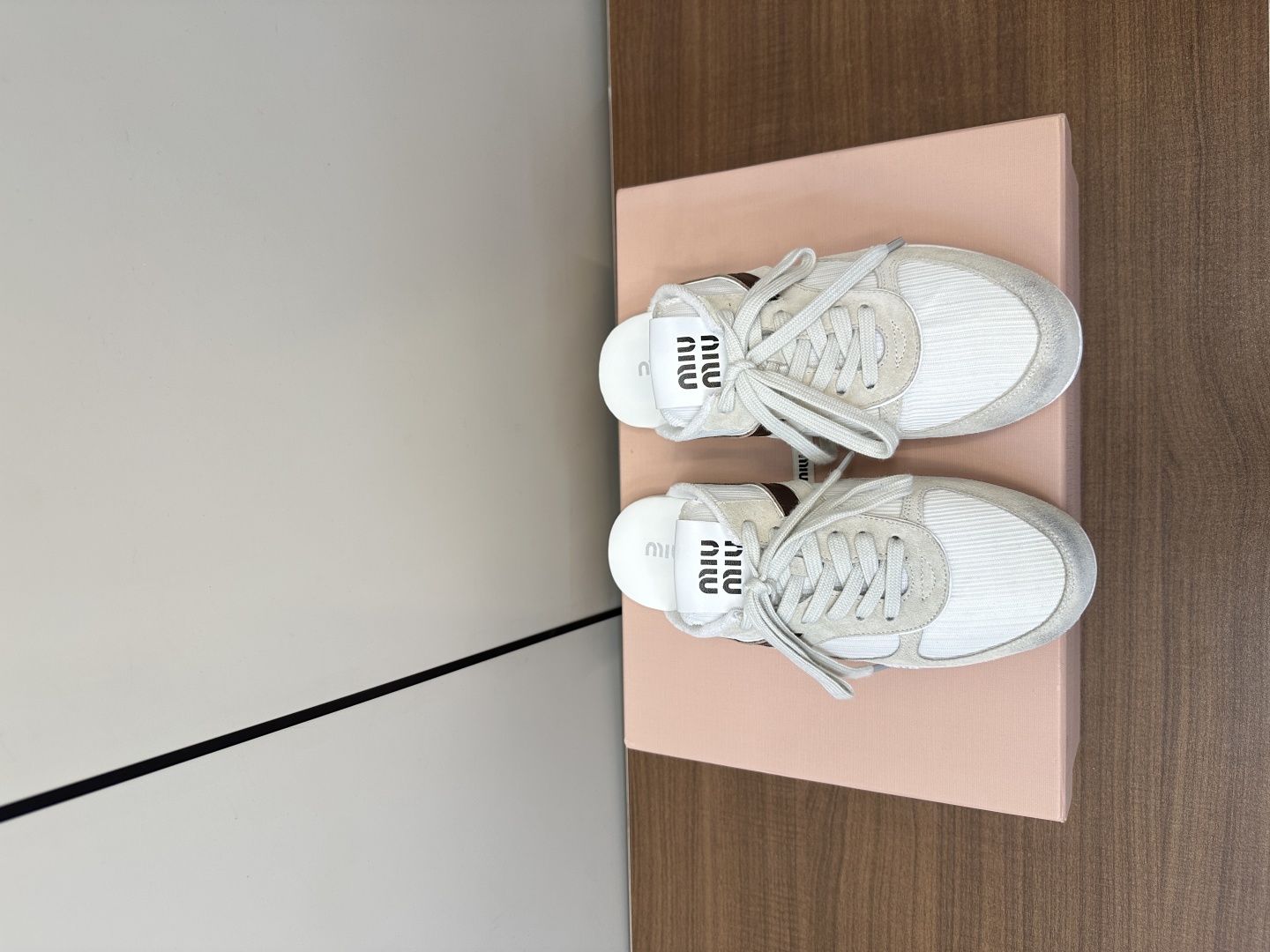 TOP Miu Miu Half Sneakers Cowhide - White