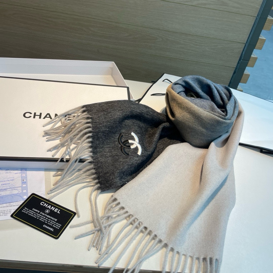 TOP CHANEL Cashmere Scarf 35*180cm - 4 Colors