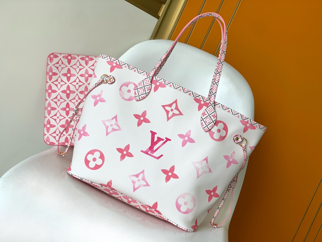 TOP Louis Vuitton LV Neverfull Giant Monogram Bag 31 x 28 x 14 cm - Pink