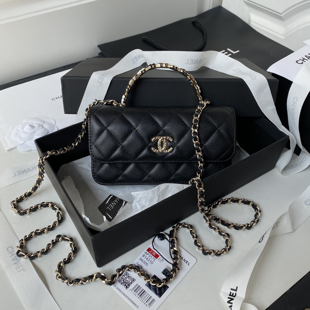 TOP CHANEL Flower Franc Handle Woc Bags - 17cm - 2 Colors & GHW