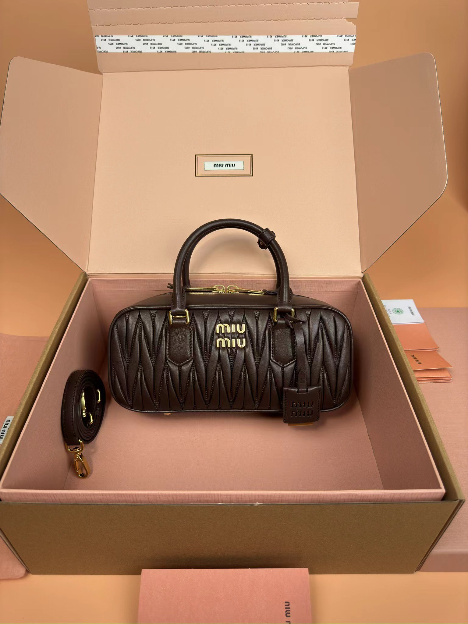 TOP Miu Miu Bag Calfskin 27×12×9CM - Briarwood