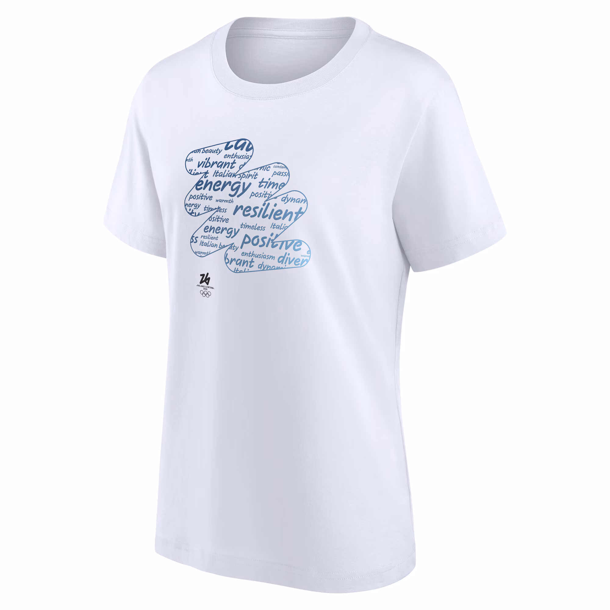 Milano Cortina 2026 Olympics Values Box Graphic T-Shirt -  White - Womens