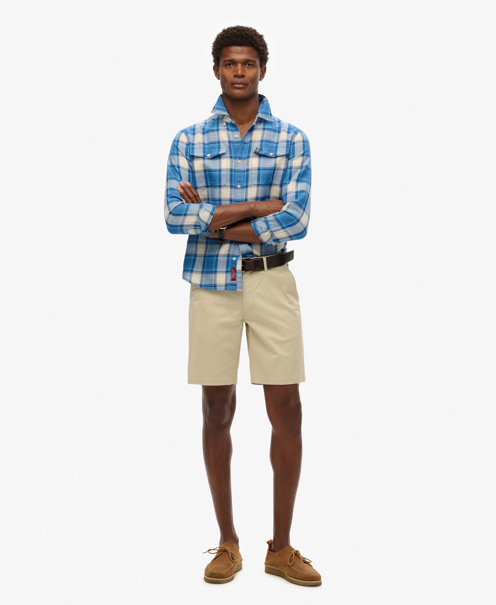 Merchant Linen Check Shirt | Blue Ombre Check