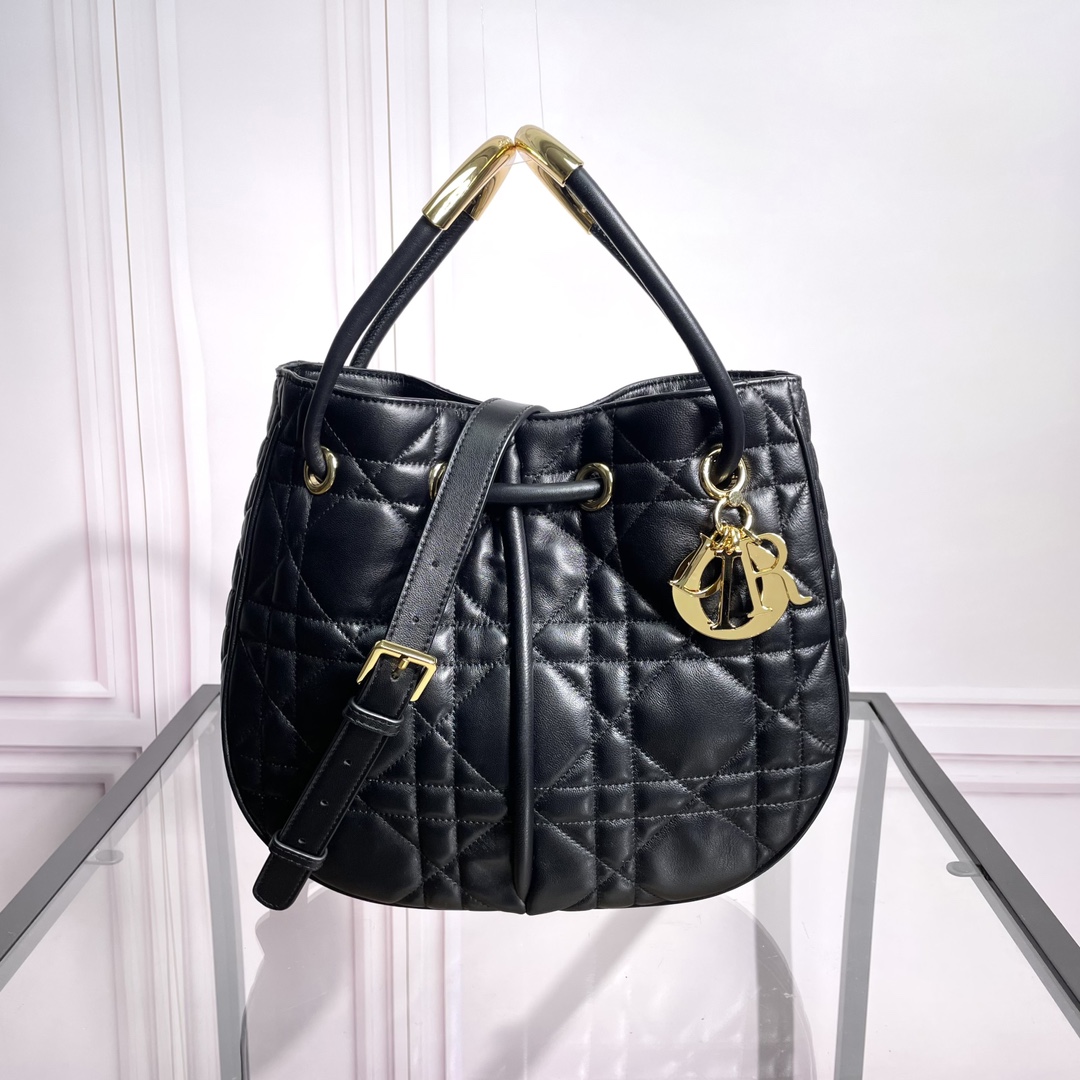 TOP Christian Dior Nolita Bag Lambskin 27x25x5cm - Black