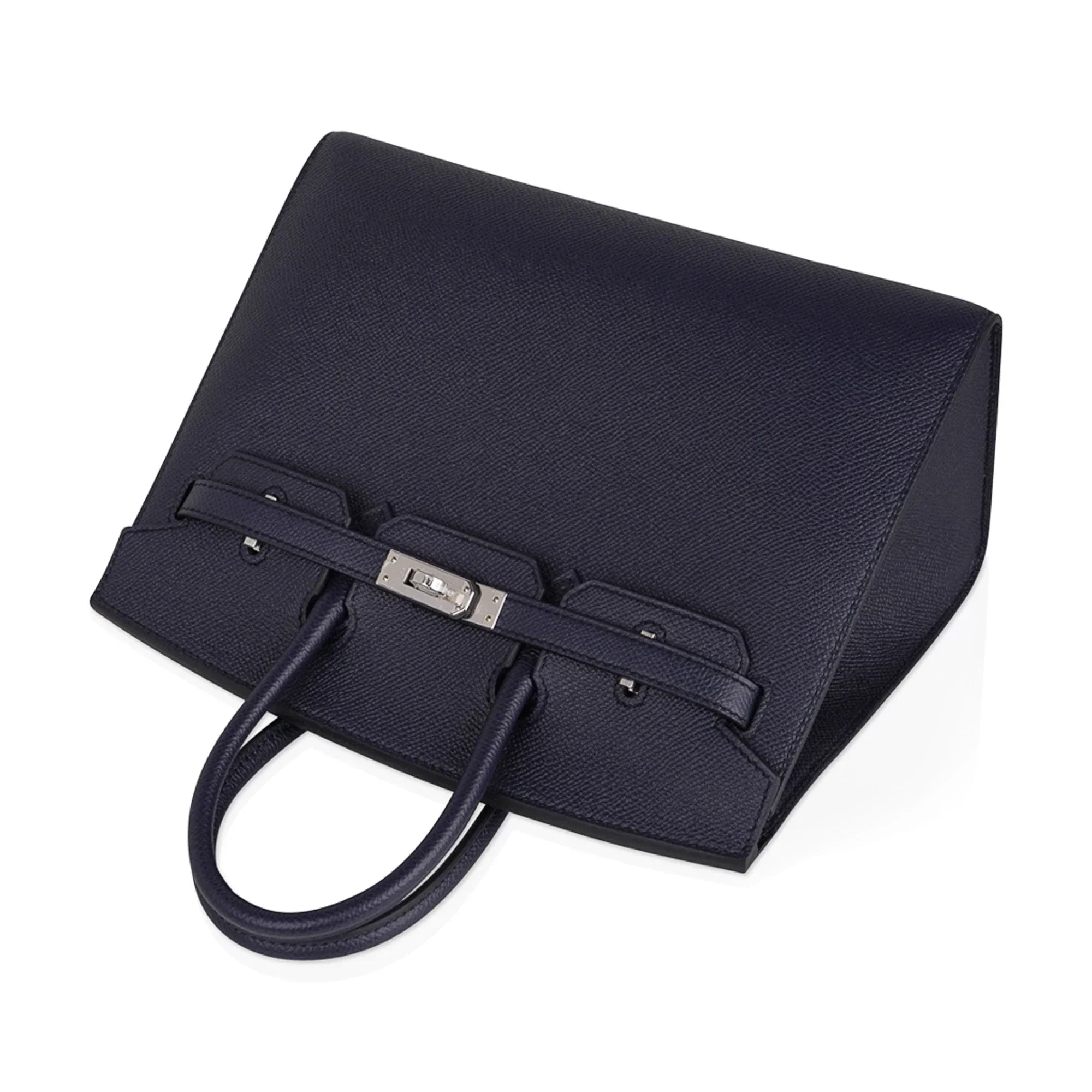 Birkin Sellier 25 Bag Blue Indigo Epsom Leather with Palladium Hardware