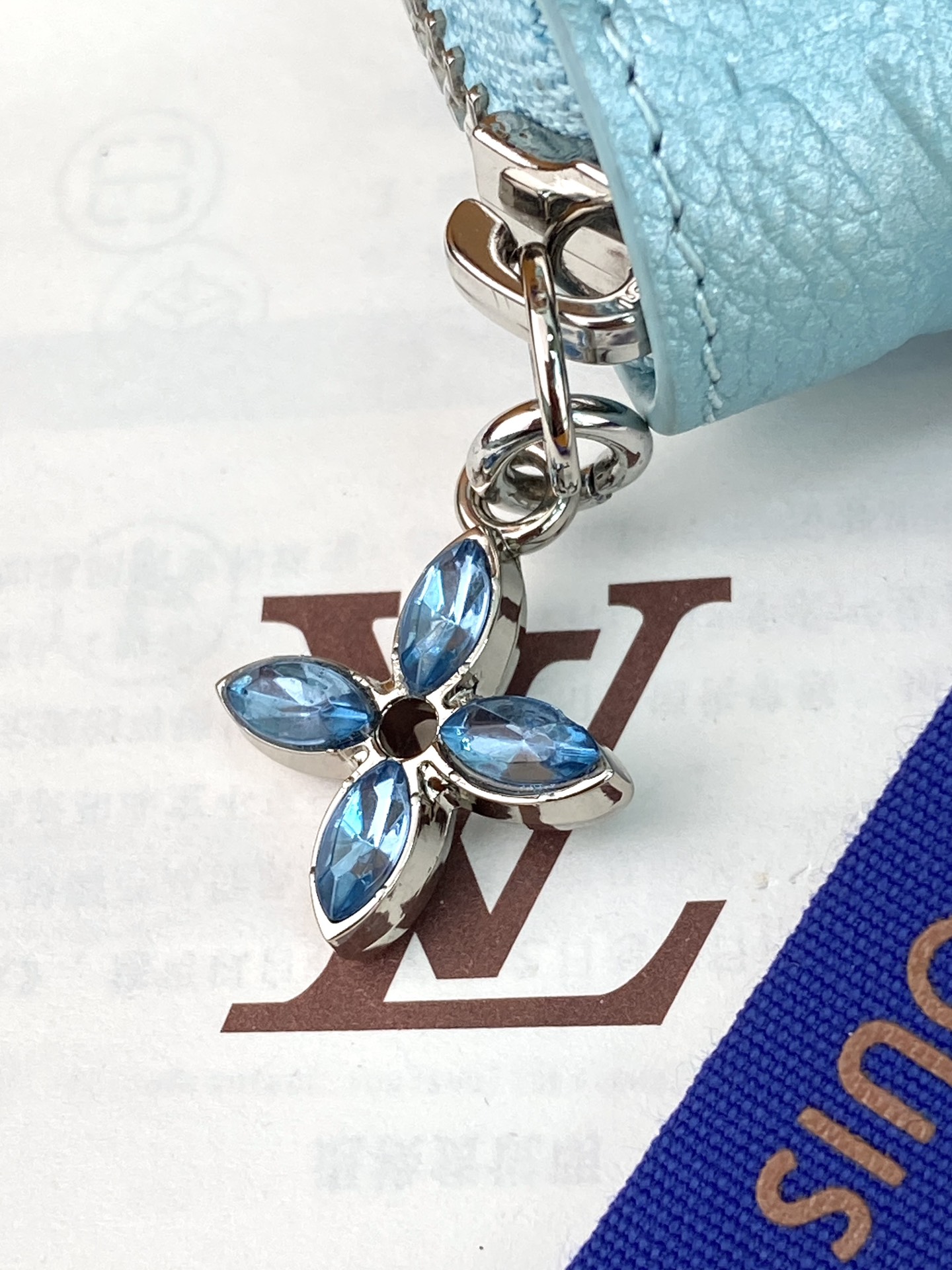 TOP Louis Vuitton LV Zip Wallet 19.5x10.5x2.5cm - Pearlescent Blue