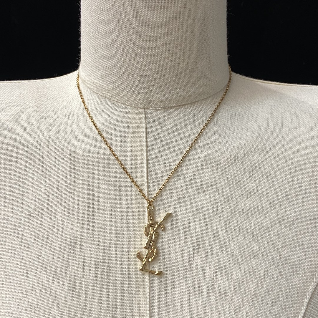 TOP Yves Saint Laurent YSL Necklace - Silver & Gold