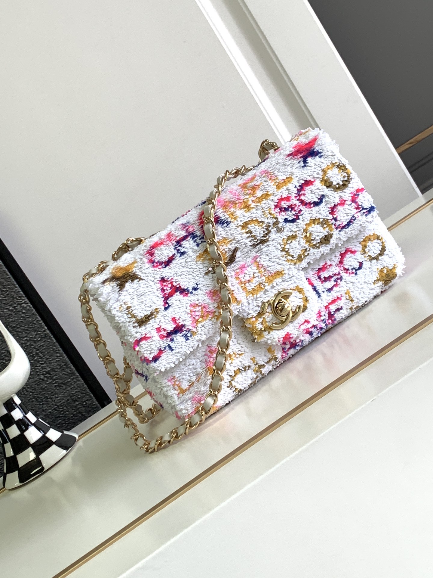 TOP CHANEL 24C Early Spring Flab Bags - White&GHW