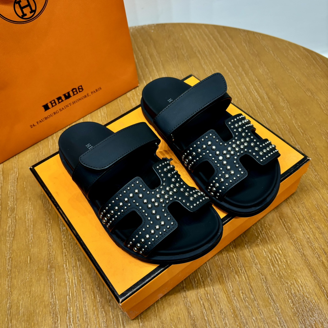 Hermès Chypre leather sandals （Replica）