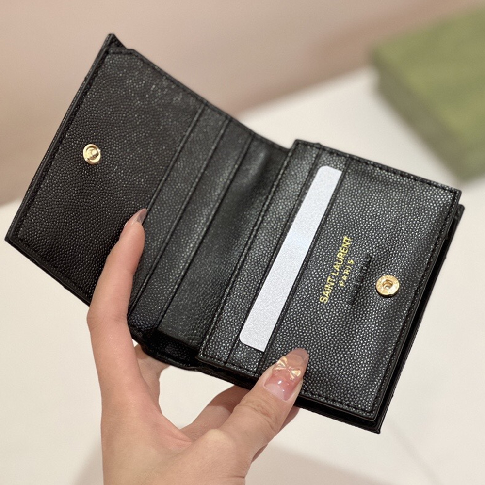 Saint Laurent YSL  Monogram Caviar Leather Wallet  (Replica)