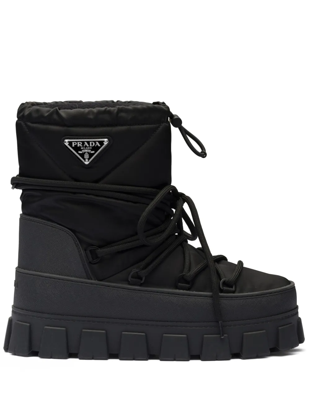 TOP PRADA Logo Boots - Black
