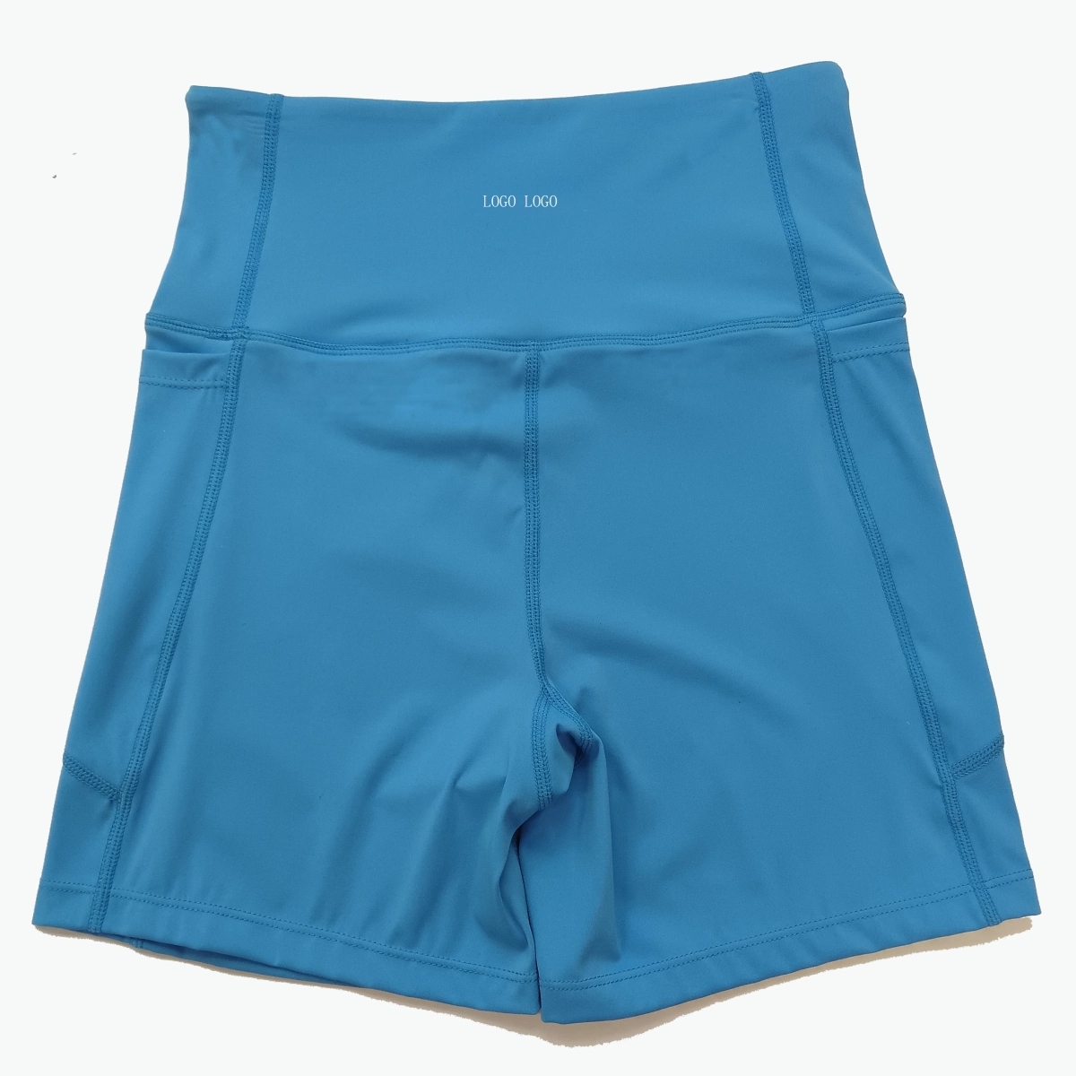 Womens Athletic Shorts with Pockets - High Waisted Workout Spandex Tummy Control Gym Running Yoga Shorts