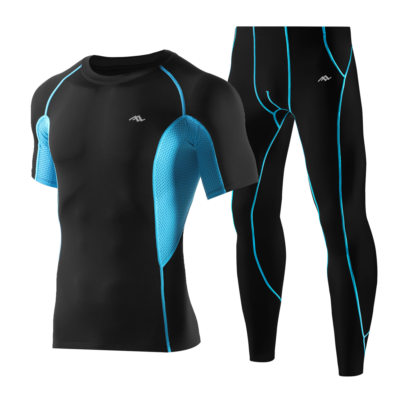 Men Compression Workout Set, Compression Pants Shirt Athletic Sets