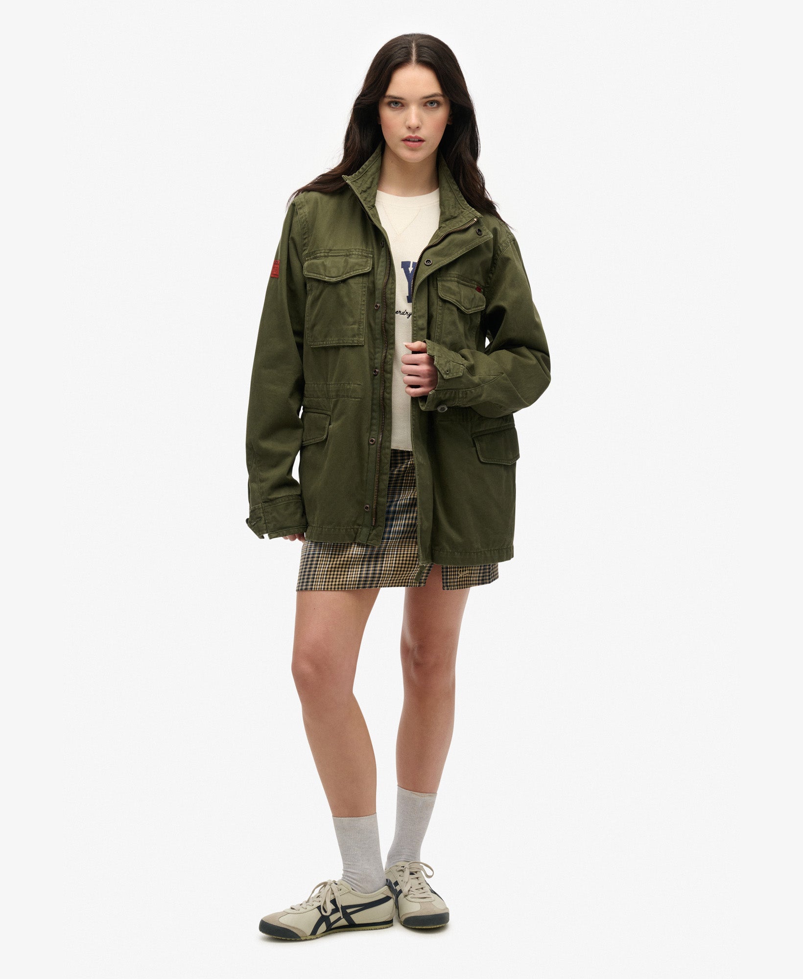 Athletic Essential Graphic Long Sleeve Top | Desert Bone Off White