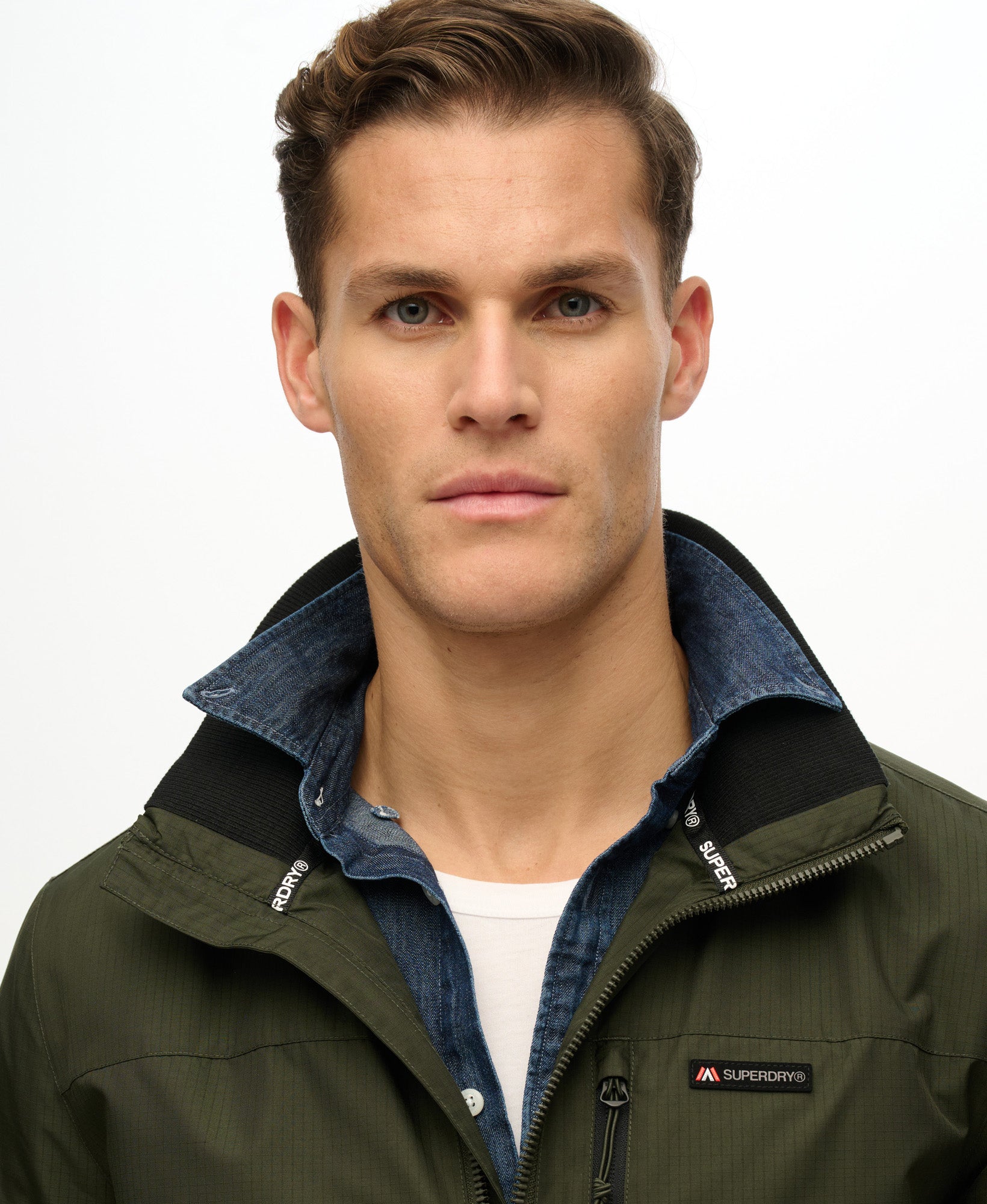 Non Hooded Logo Windbreaker | Surplus Goods Olive Green