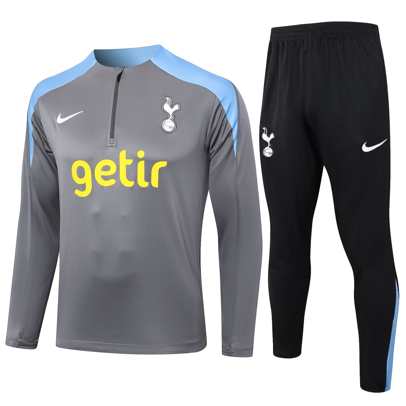 Tottenham Hotspur 2024-25 Grey Half-Zip Training Tracksuit Set