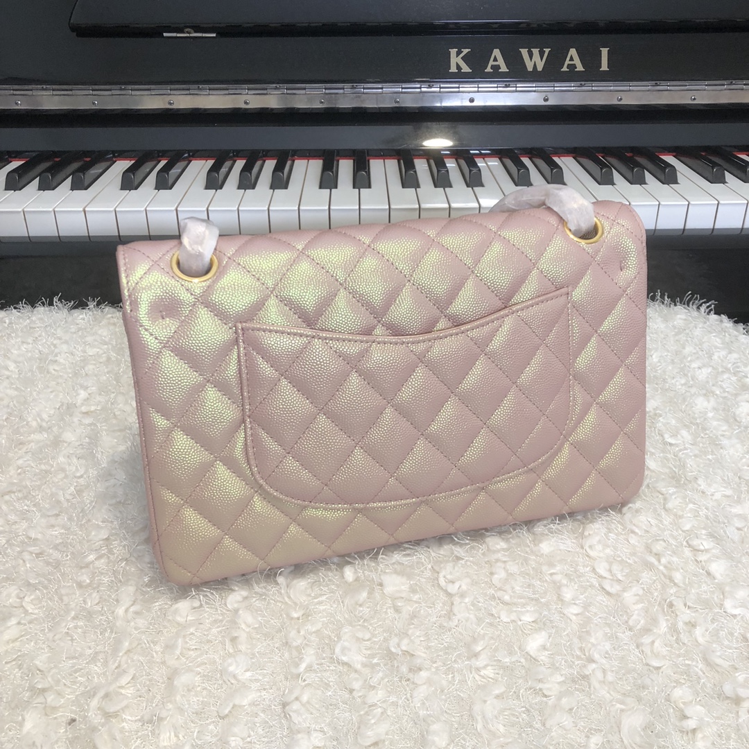 TOP CHANEL Classic Flab Bag 25cm - Pearl Pink&GHW