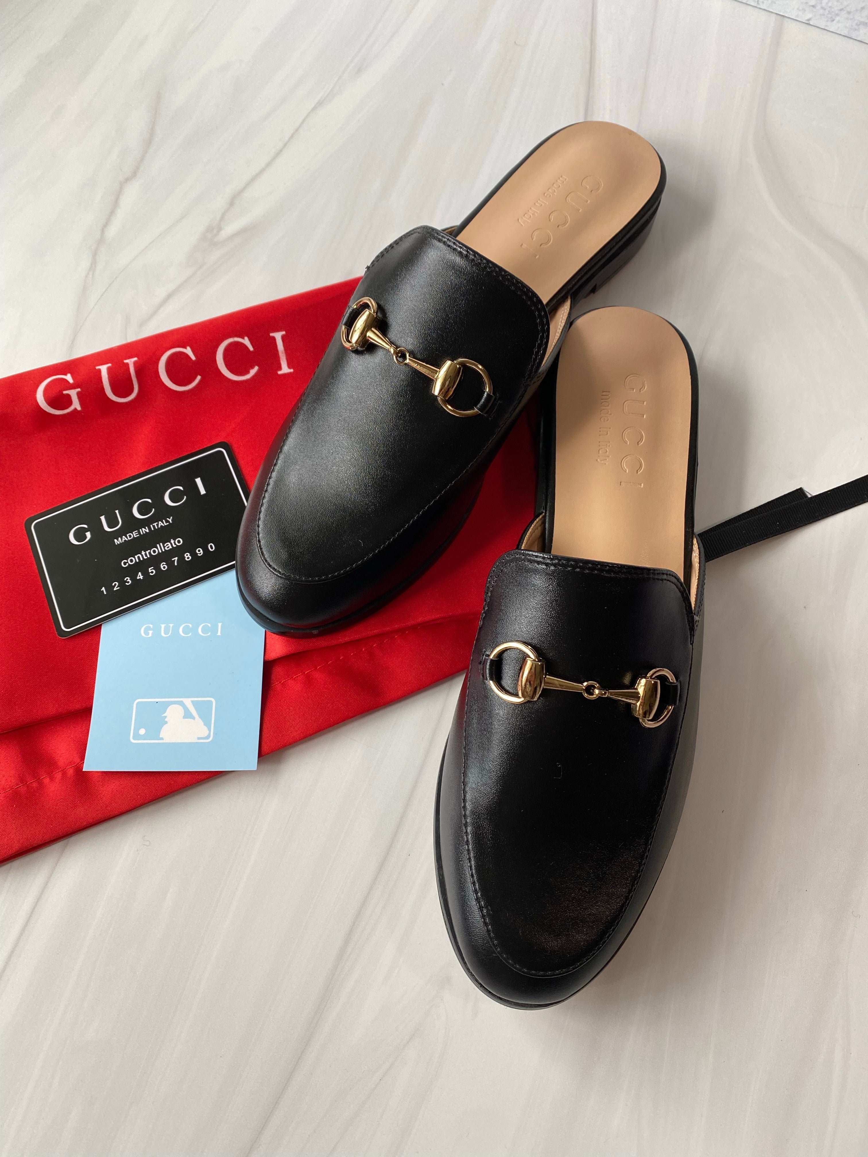 TOP GUCCI Princetown Mules Sandals - Black