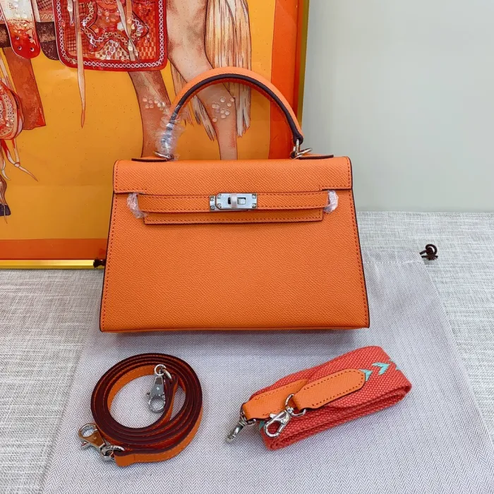 Hermès Kelly22 Silver Buckle Epsom Tote  (Replica)