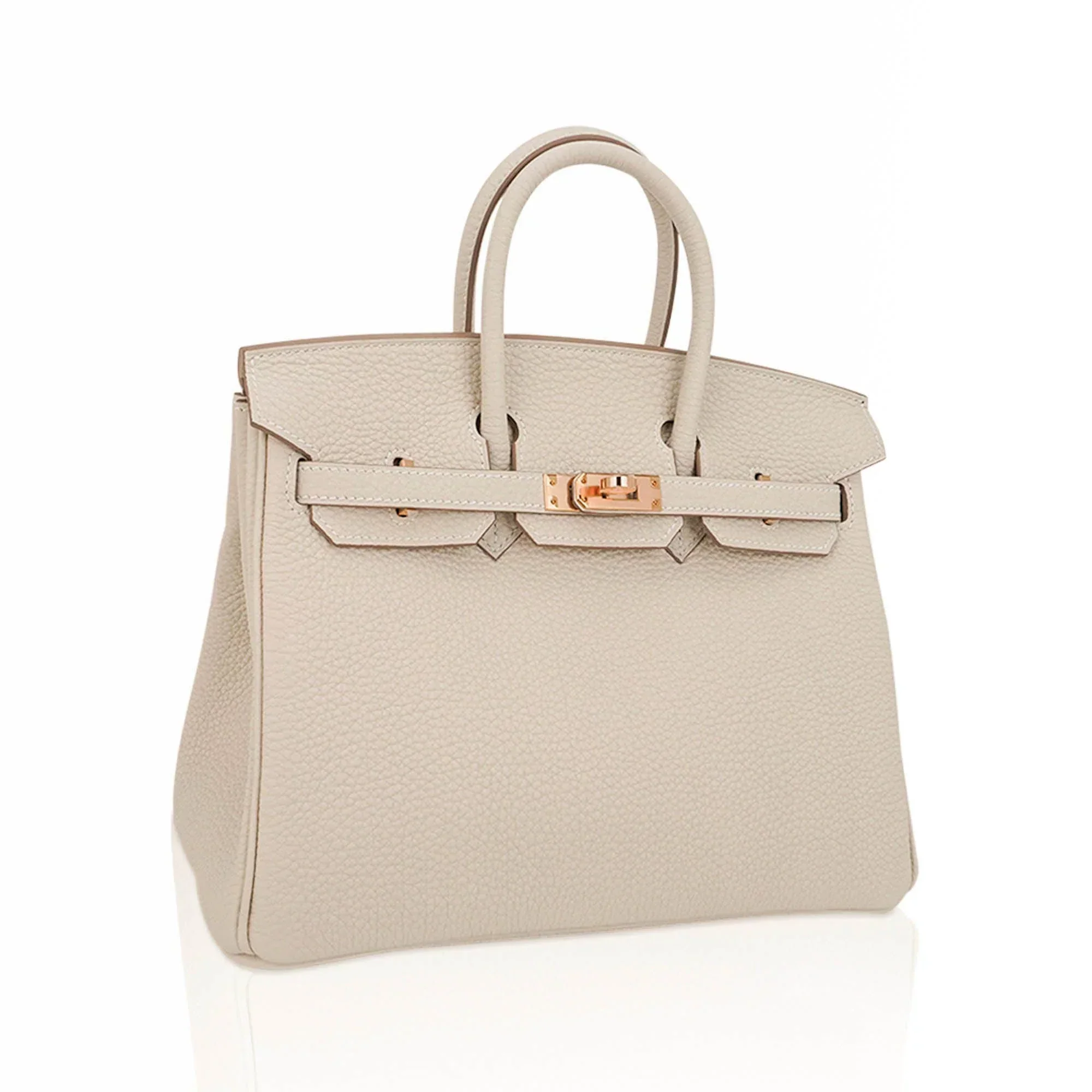 Birkin 25 Bag Craie Togo Leather with Rose Gold Hardware