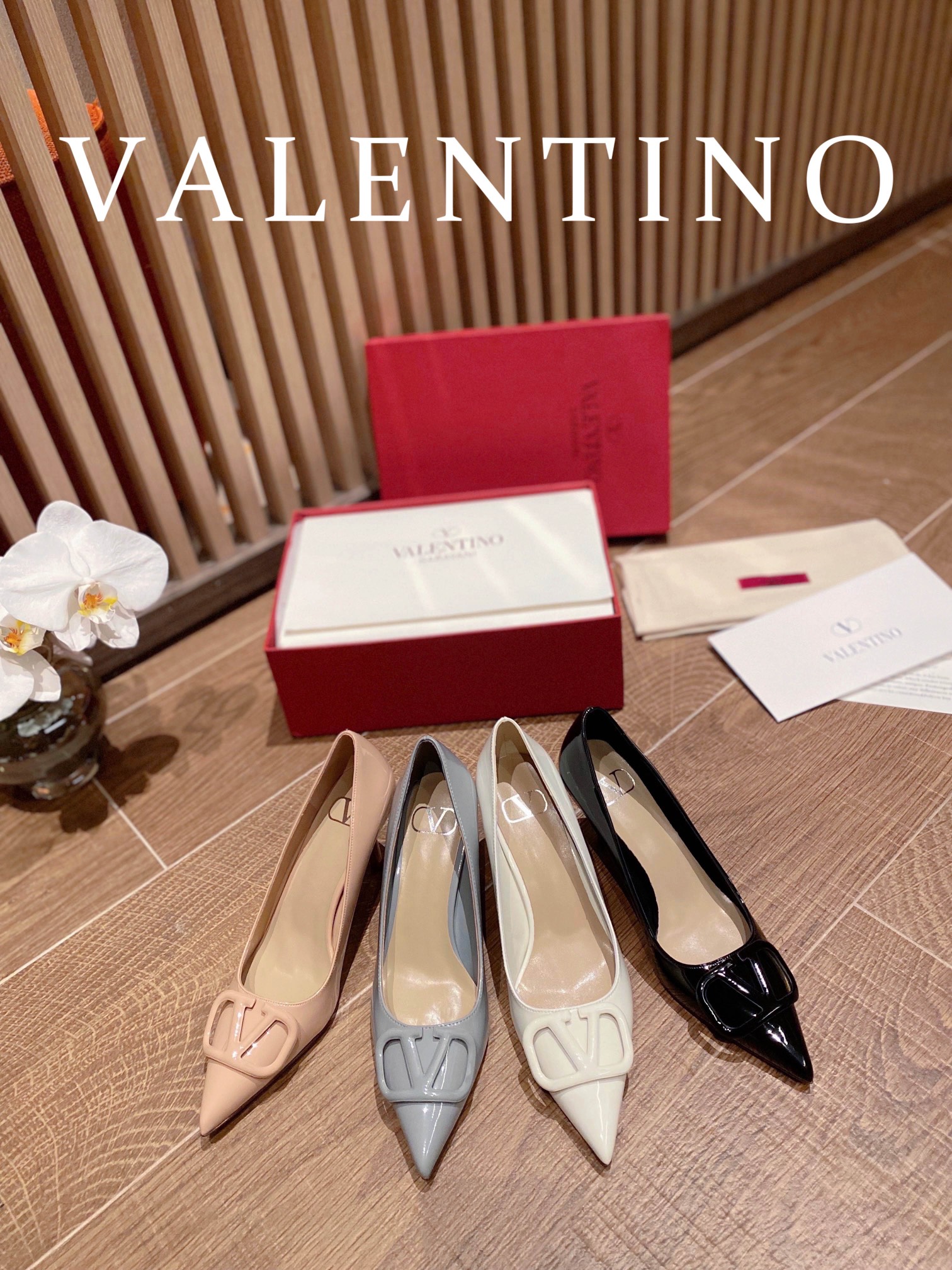 TOP VALENTINO High-heeled Pumps with Logo - 4 Color