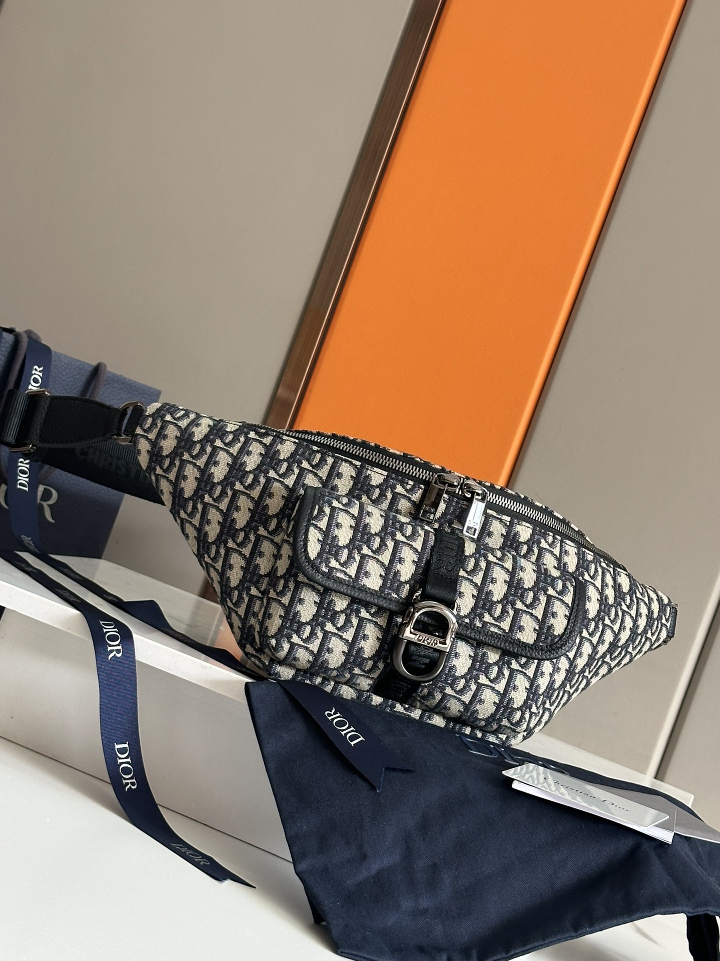 TOP Christian Dior Nylon Jacquard Fanny Pack 39 x 17 x 10.5cm - 2 Colors
