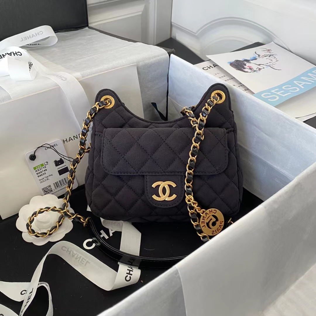 TOP CHANEL Hobo Handbag Tweeds & Fabrics-17x19x6cm-GHW-4 colours