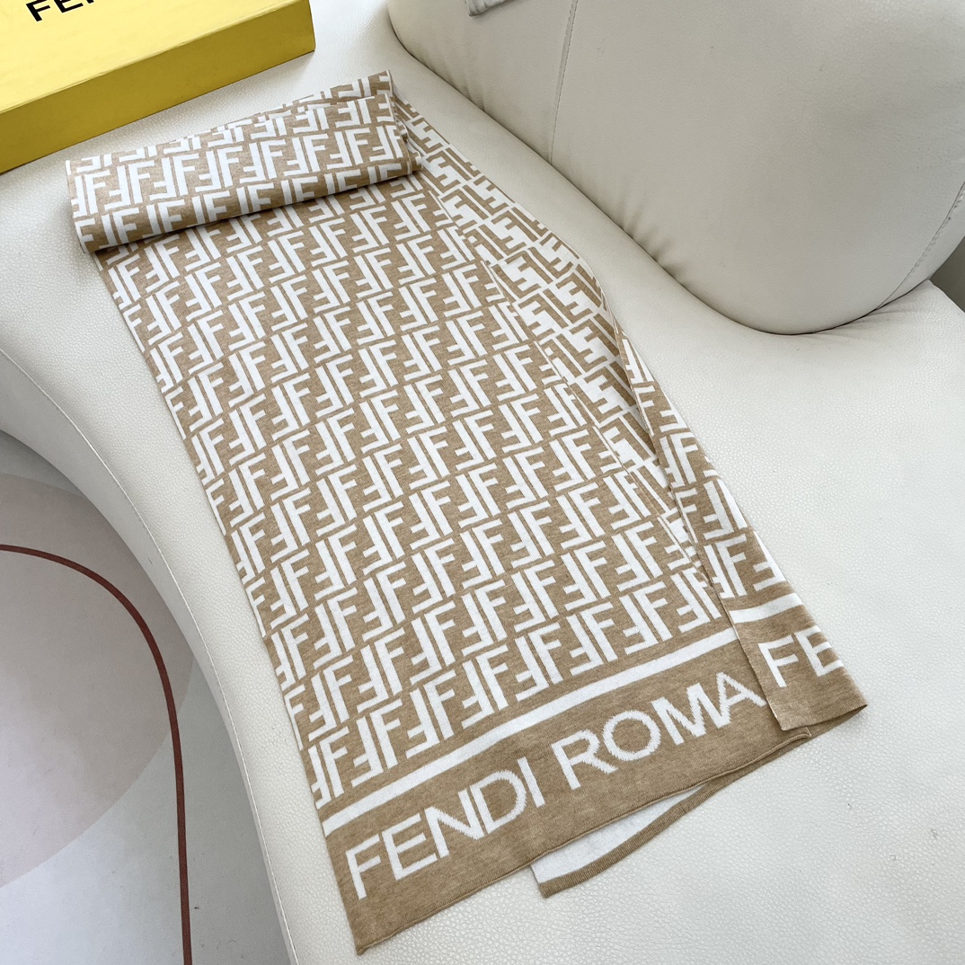 TOP FENDI FF  Cashmere Scarf 32 x 180 cm - 2 Colors