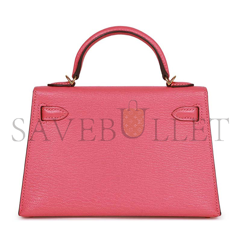HERMES MASTER MINI KELLY ROSE LIPSTICK CHÈVRE GOLD HARDWARE (19*12*5.5cm)