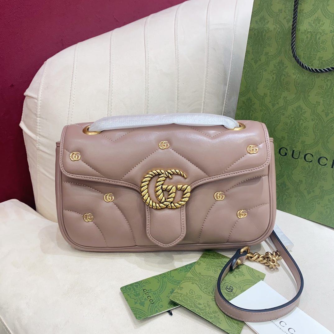 TOP GUCCI GG Matelassé Marmont Bag - 22/26cm - 3 Colors