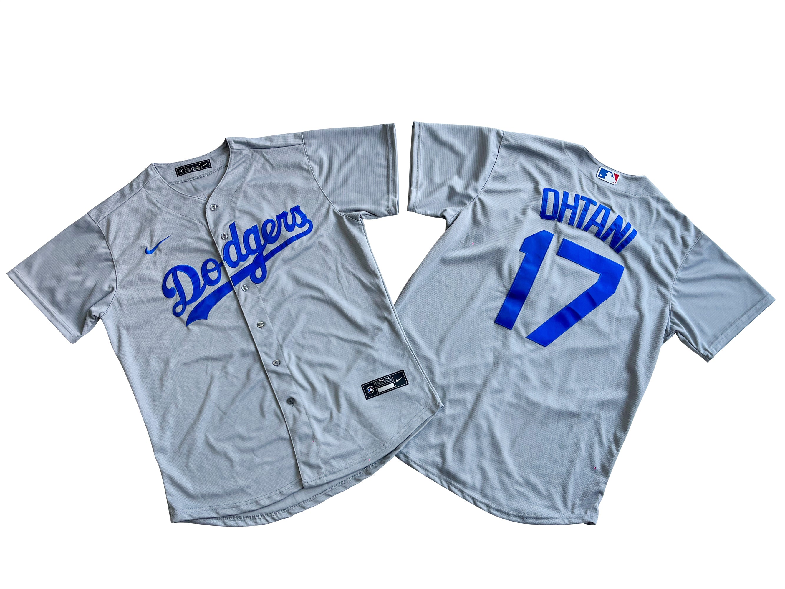 Los Angeles Dodgers 17# Shohei Ohtani Gray Player Jersey.