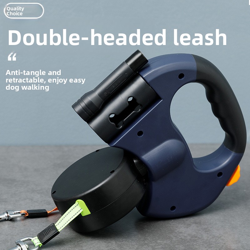 Two-in-one dog leash for medium and small breeds, including Teddy and Pomeranian, with automatic retractable design - PawPro UK
