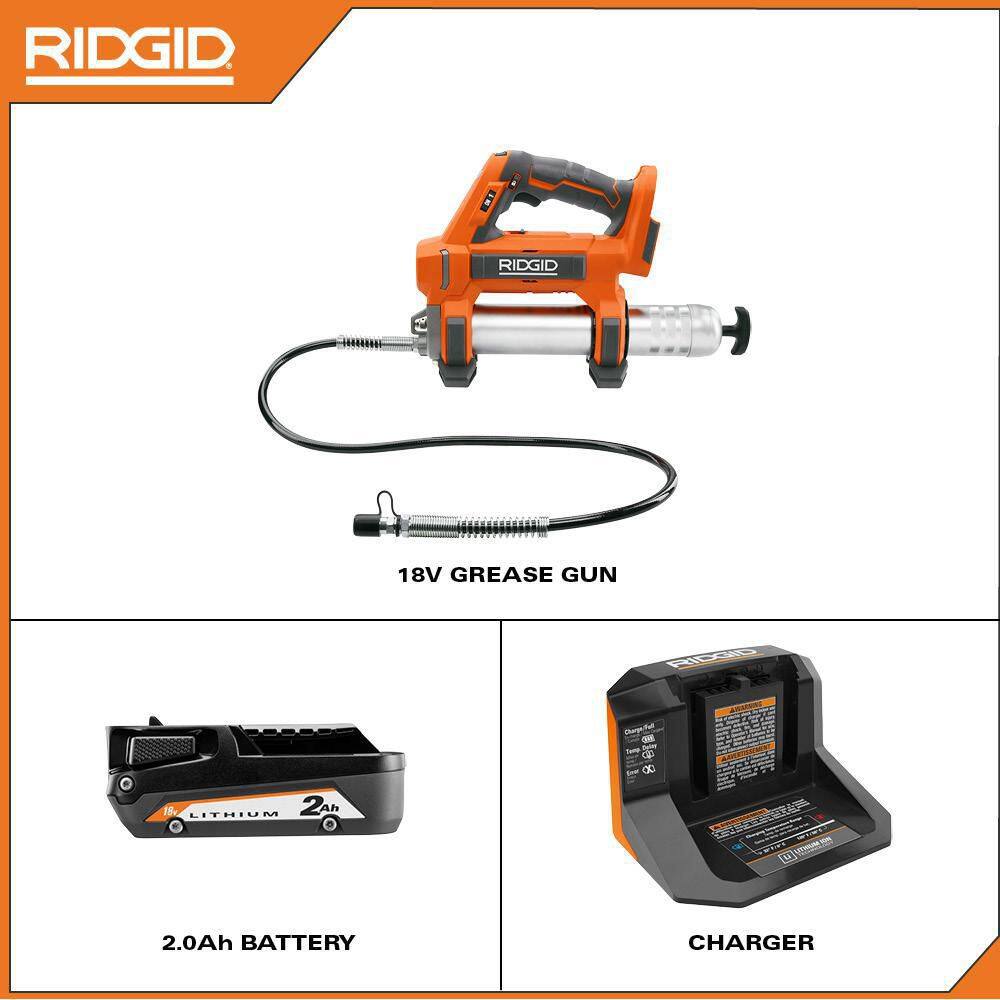 18V Cordless Grease Gun Kit with (1) 2.0 Ah Battery and Charger