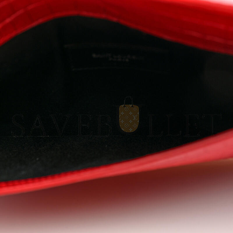 YSL UPTOWN POUCH IN CROCODILE-EMBOSSED SHINY LEATHER 5657391523720 (27*16*2cm)