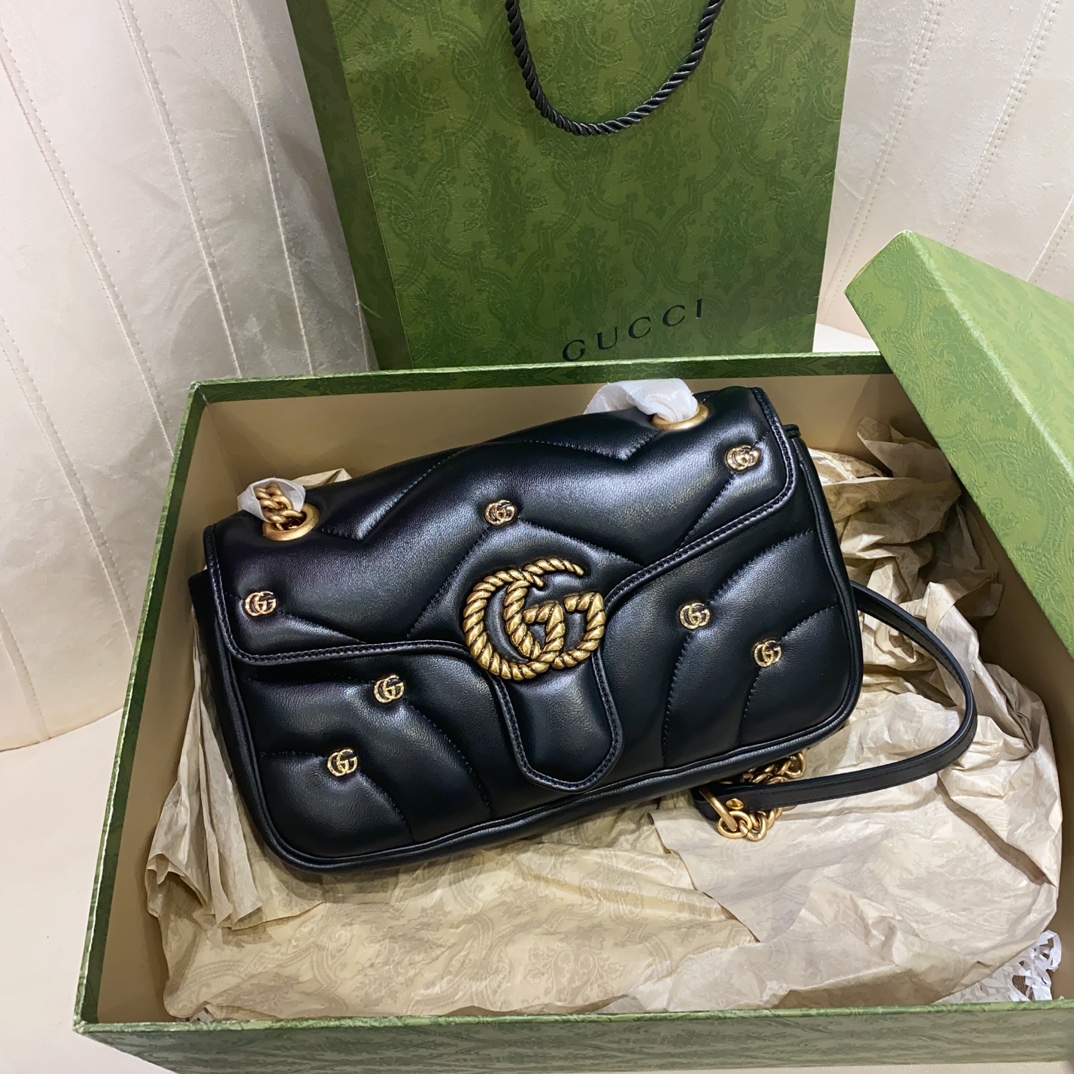 TOP GUCCI GG Matelassé Marmont Bag - 22/26cm - 3 Colors