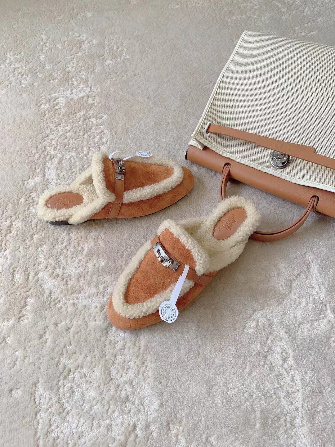 TOP HERMES Autumn And Winter Warm Half Slippers - 3 Colors