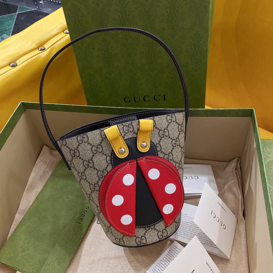 TOP GUCCI Tote Kids Bag 11x20x16.5cm/28x25x11cm - Brown