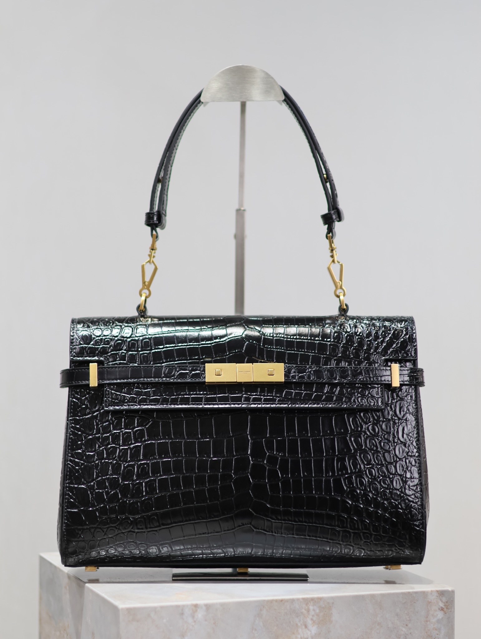 TOP Yves Saint Laurent YSL Manhattan Bag 32x23x10.5cm - Black&GHW