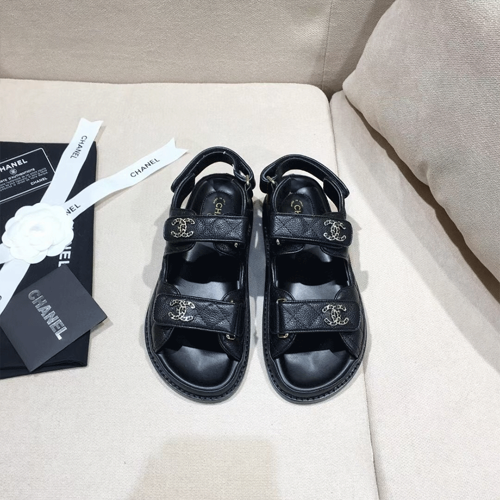 Chanel  Flat Velcro sandals Slide（Replica）