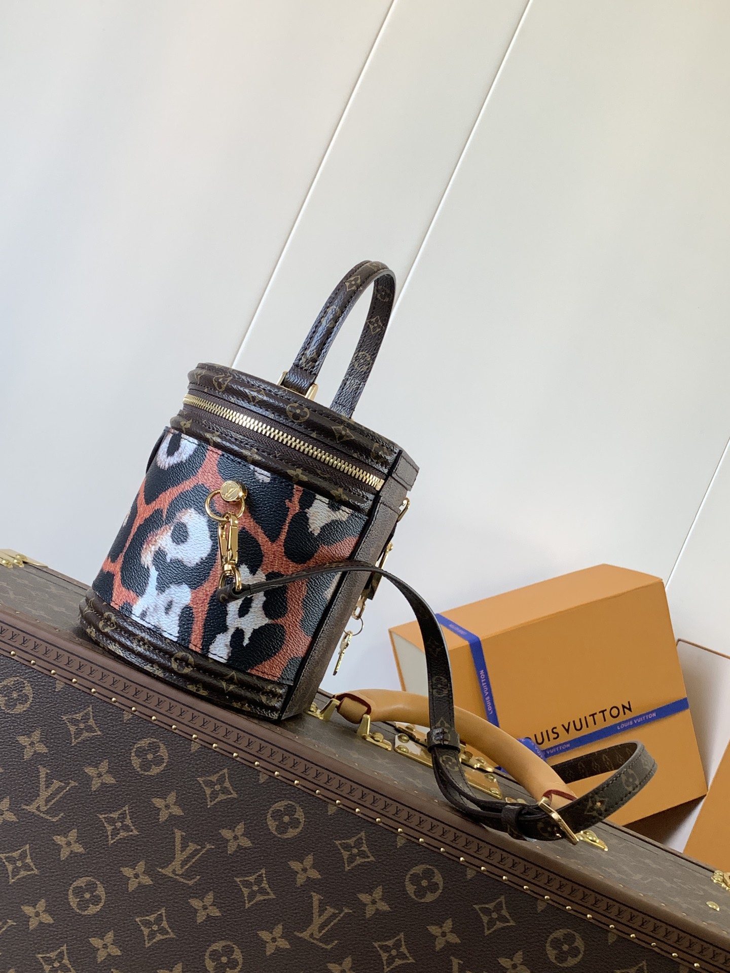 TOP Louis Vuitton LV VANITY Bag  15x17x15cm - Black and Red