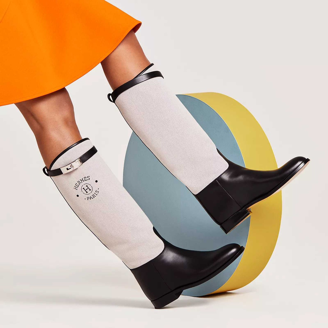 TOP HERMES Kelly Bottes Jumping - Black