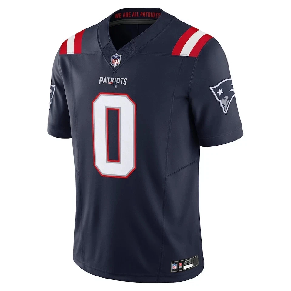 New England Patriots Game Home Jersey - Navy - Christian Gonzalez - Mens