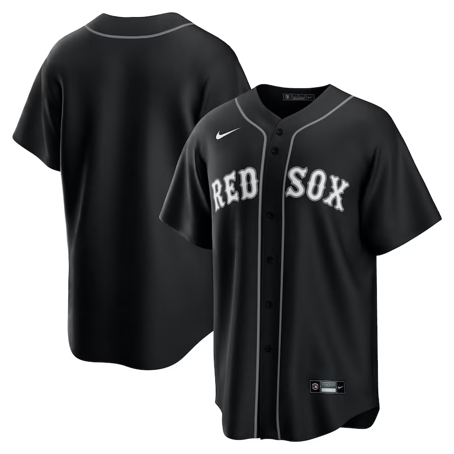 Men's Boston Red Sox  Black Lights Out Replica Jersey