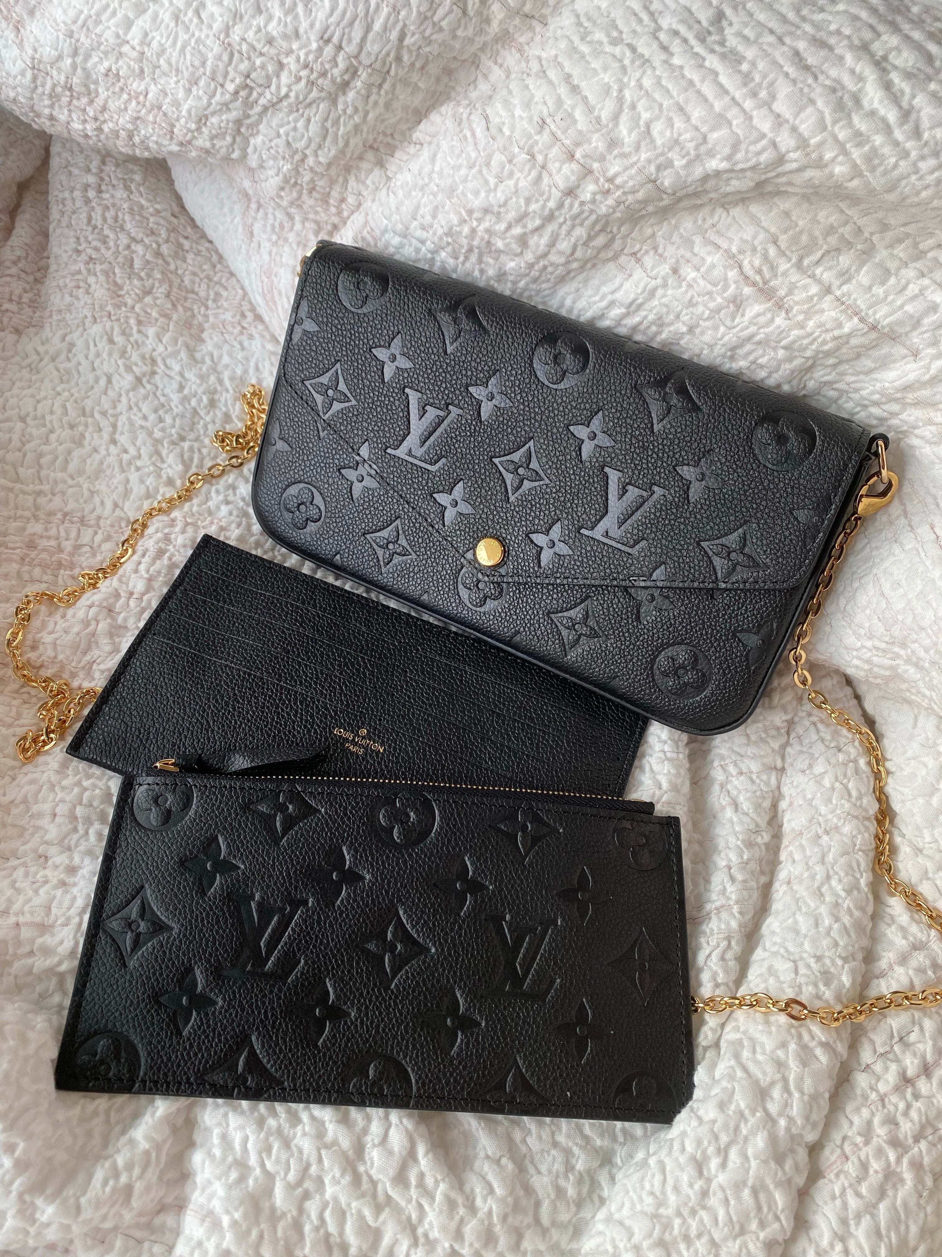 TOP Louis Vuitton LV £V Felicie Empreinte Pochette 21X12X3cm - Black