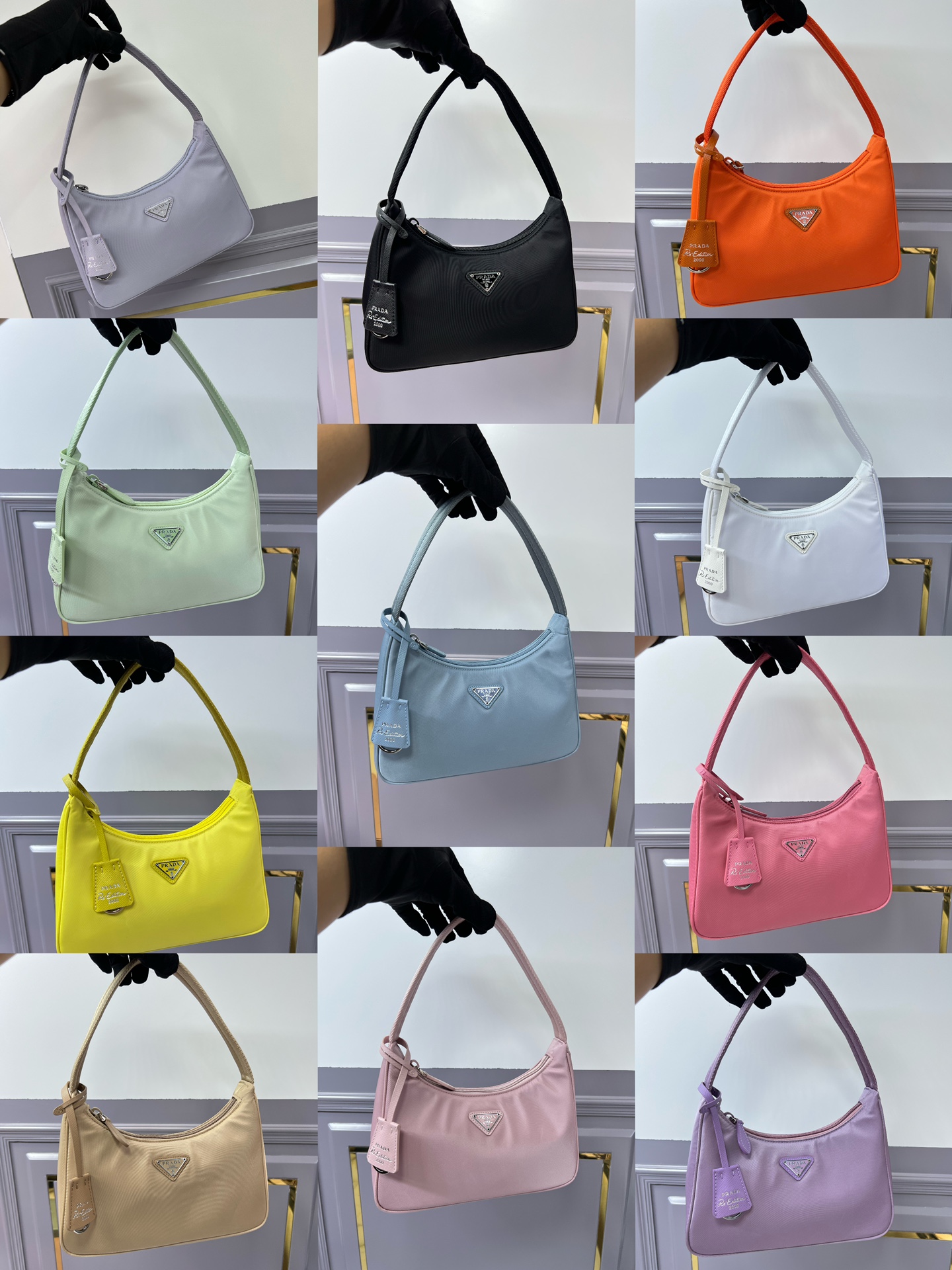 TOP PRADA Re-Edition 3WAY Chain Plain Hobo Bag 22*18*6.5cm - Mutile Color
