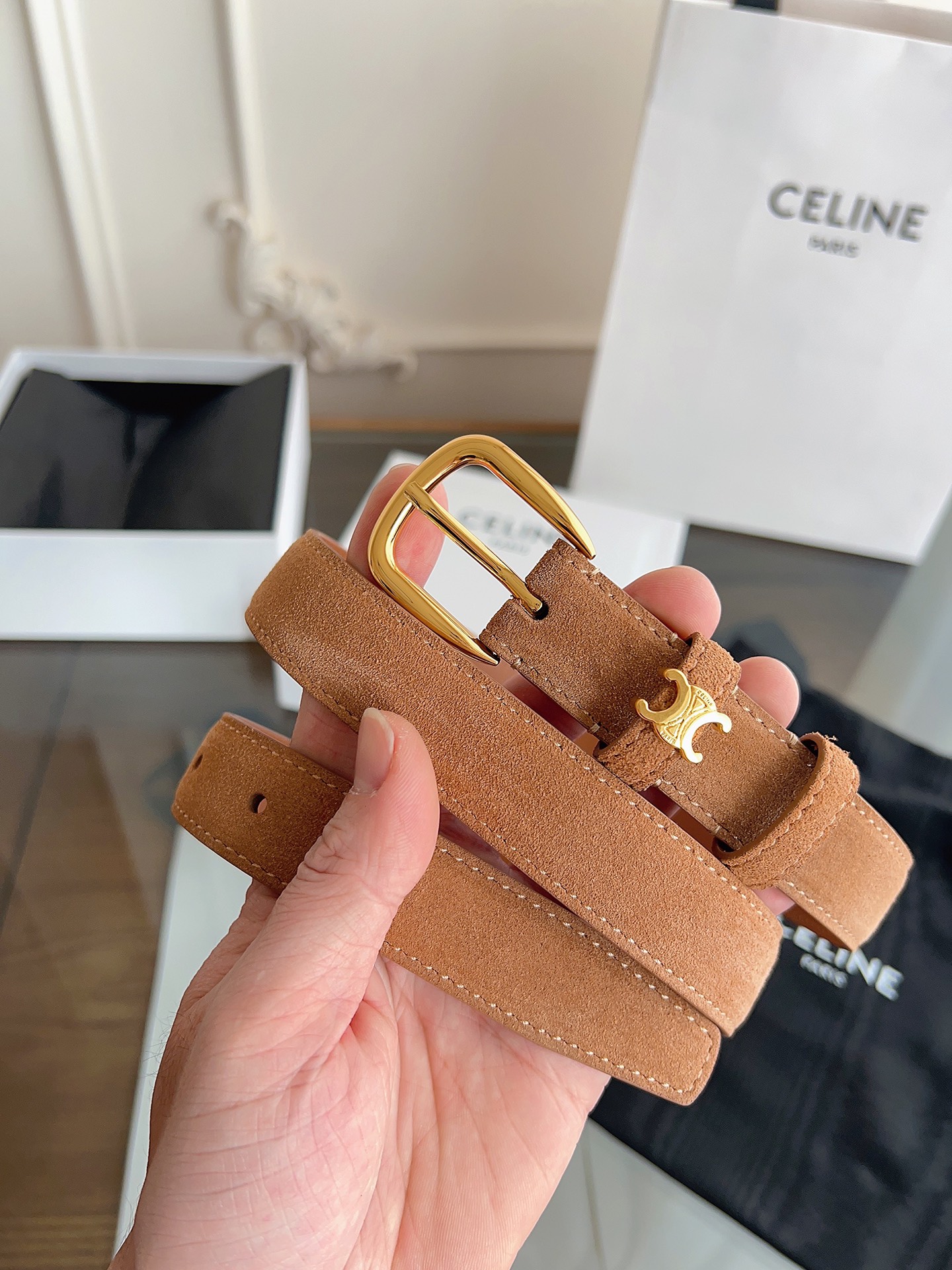 TOP Yves Saint Laurent YSL Suede Cowhide Belt - 2.5cm - 3 Colors