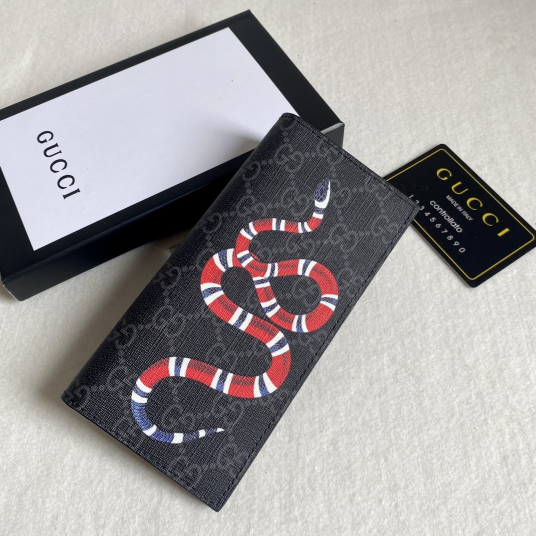 Gucci Unisex GG Supreme Printed Long Wallet（Replica）